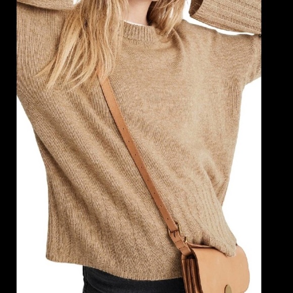 Madewell Crew Neck Long Sleeved Pullover Sweater, Size XXS, Tan - Picture 2 of 11